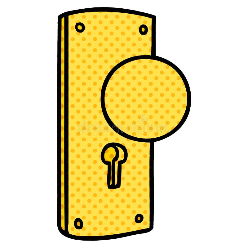 hand drawn cartoon doodle of a door handle