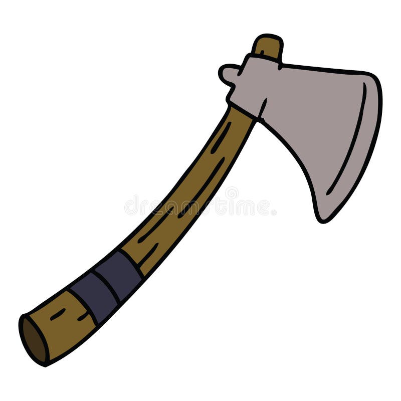 hand drawn cartoon doodle of a garden axe