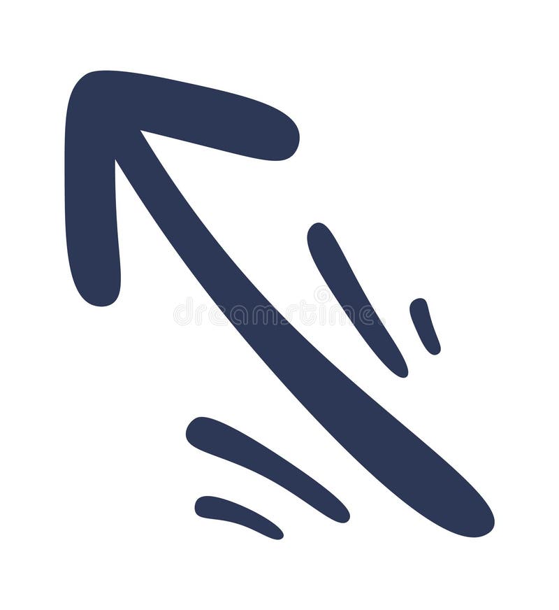 Hand drawn cartoon expression sign doodle flat icon Arrow royalty free illustration