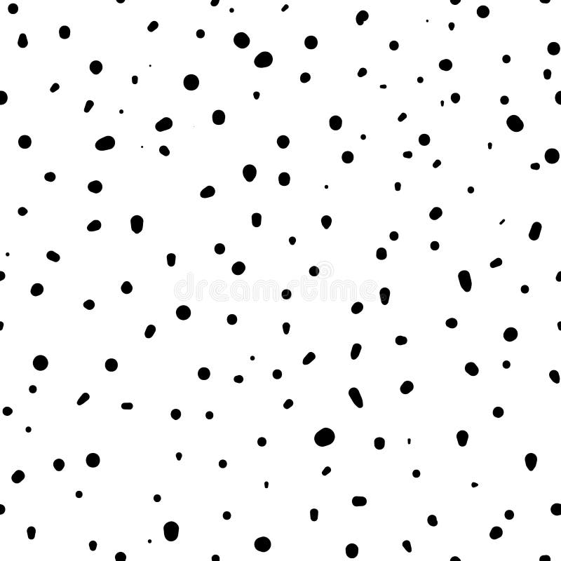 Hand Drawn Chaotic Blobs, Vector Monochrome Seamless Pattern Stock ...