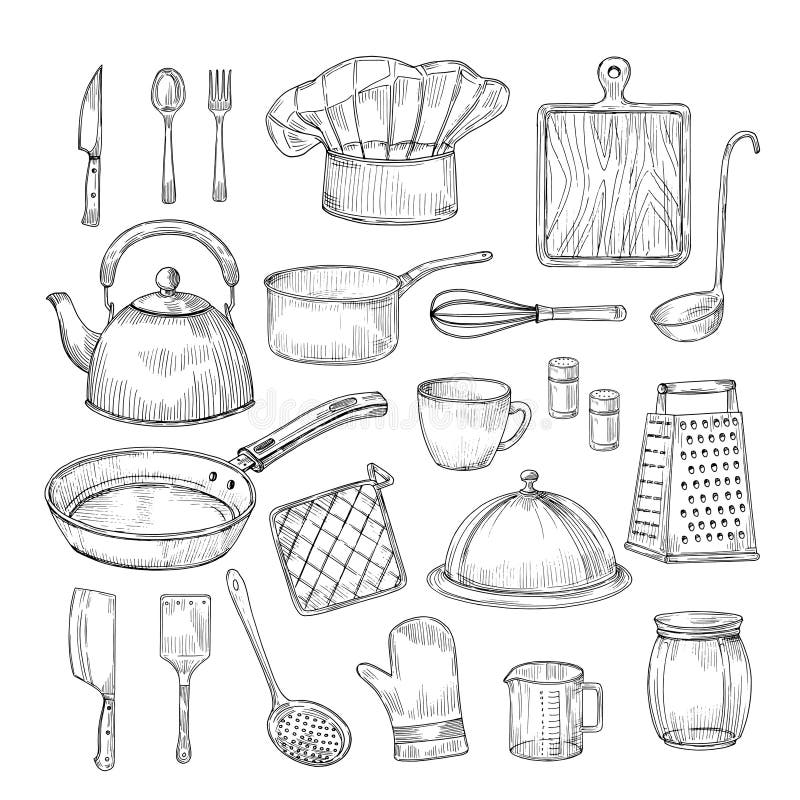 https://thumbs.dreamstime.com/b/hand-drawn-cooking-tools-kitchen-equipment-kitchenware-utensils-vintage-sketch-vector-collection-hand-drawn-cooking-tools-kitchen-137820607.jpg