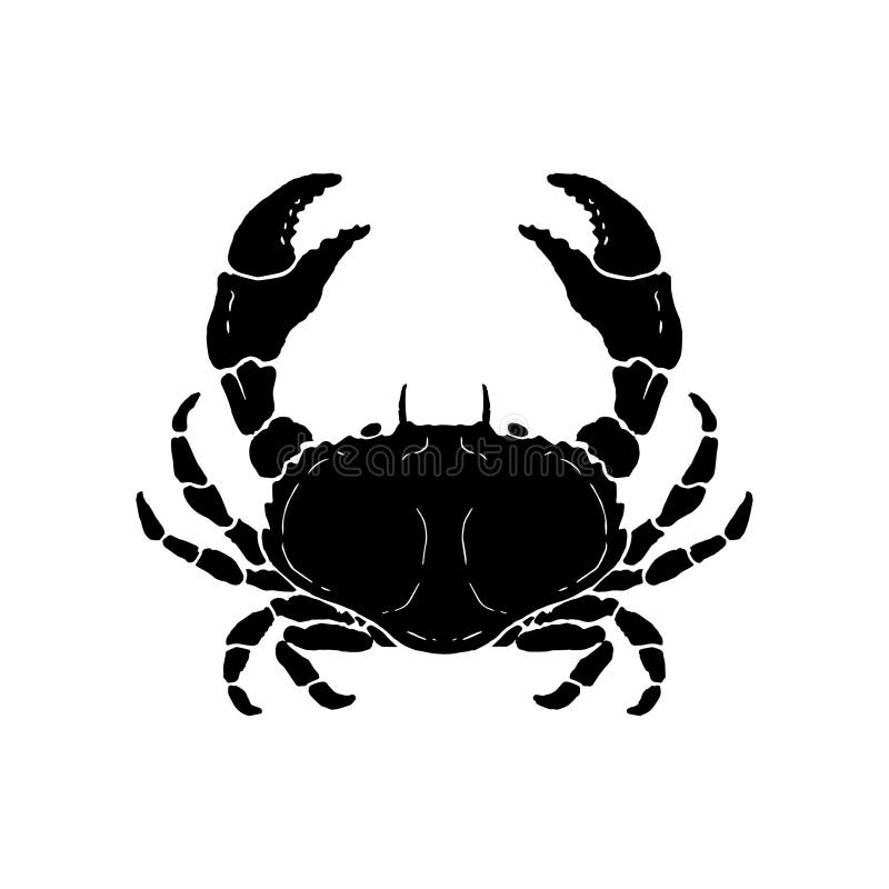 Hand drawn crab illustration. Seafood. Design element for logo, label, emblem, sign, poster. vector illustration