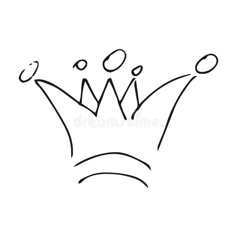 Simple Graffiti Sketch Queen Or King Crown Stock Vector Illustration Of King Doodle 154207451