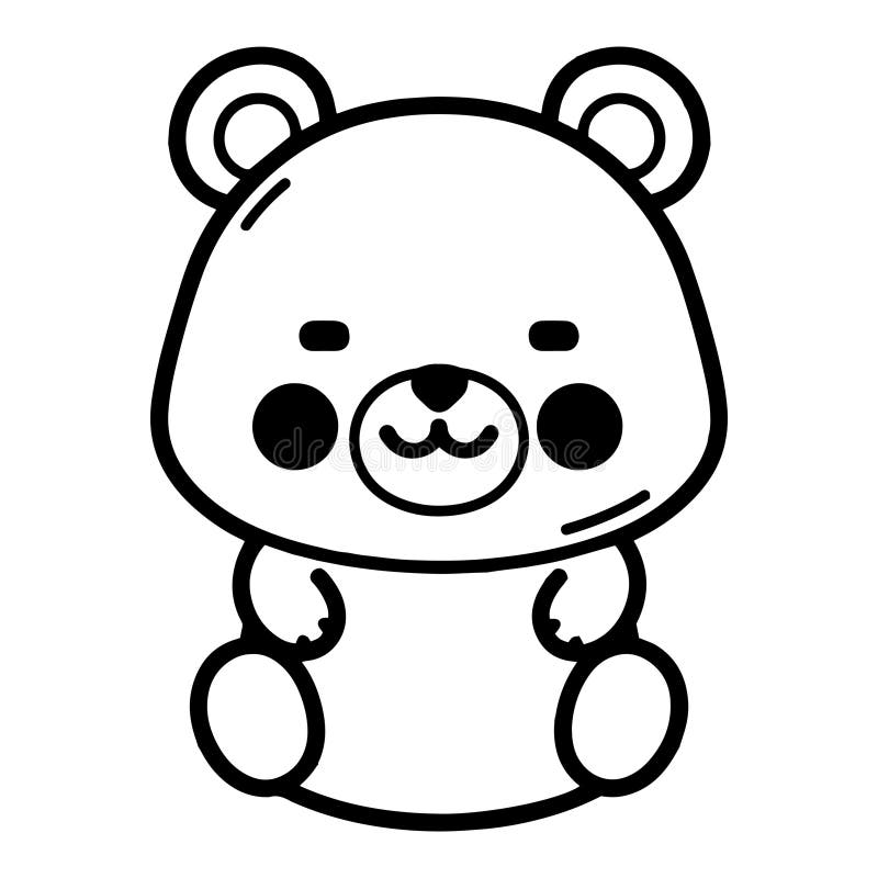 Hand Drawn cute bear in doodle style royalty free illustration