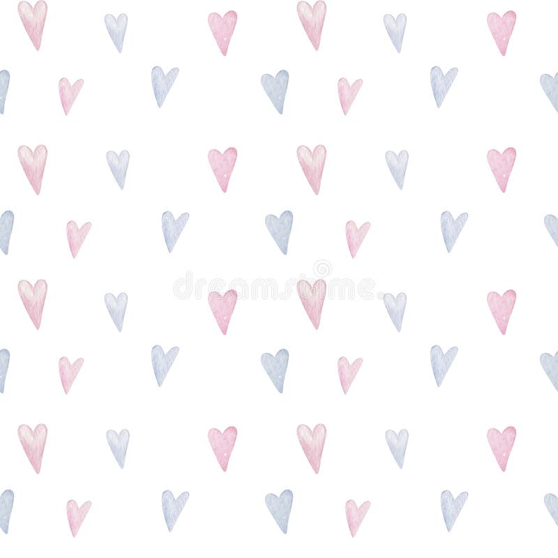 Pastel hearts red background seamless pattern - PatternPictures