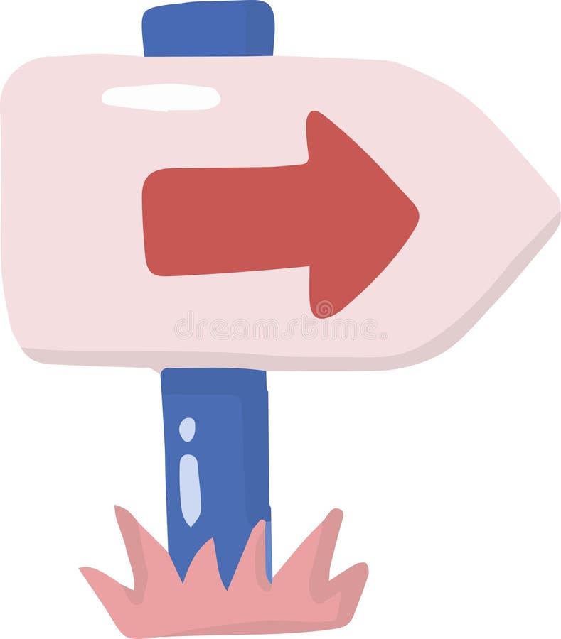 Hand Drawn cute road sign illustration royalty free illustration