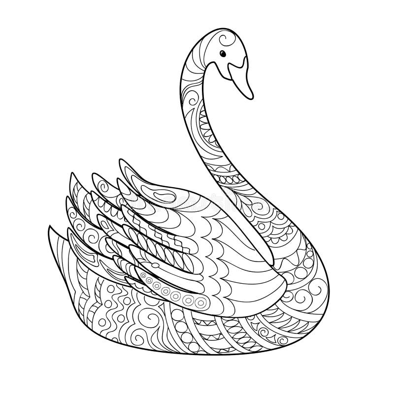 Hand Drawn Decorated Swan in Ethnic Style Stock Vector - Illustration of  decorated, mandala: 79347761