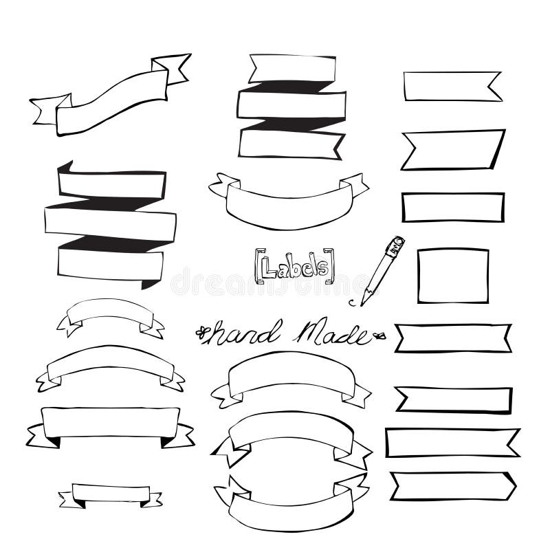 Hand Drawn Design Elements Blanc Stock Vector - Illustration of label ...