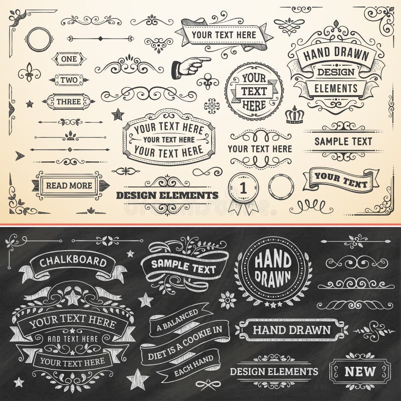 Hand Drawn Design Elements royalty free illustration