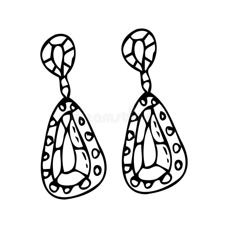 Sketch Beautiful Women Diamond Earring Ring Stock Illustration 71480734 |  Shutterstock