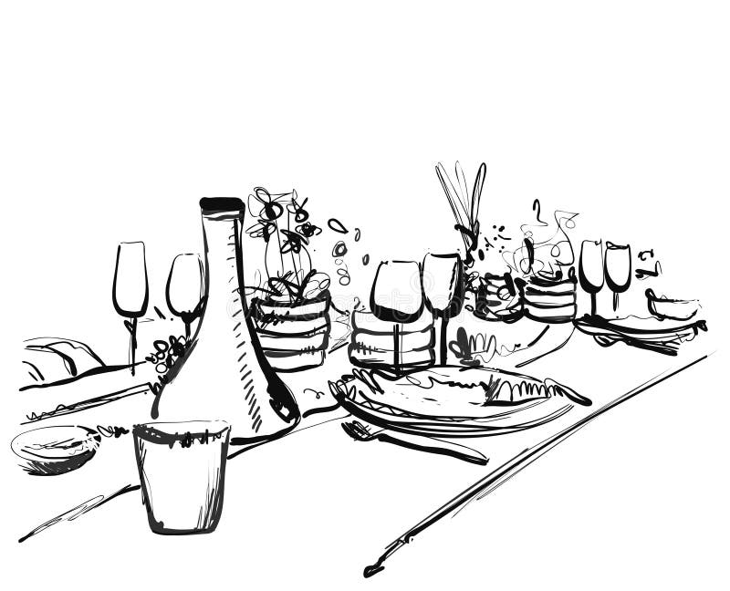 2058 Romantic Dinner Sketch Images Stock Photos  Vectors  Shutterstock