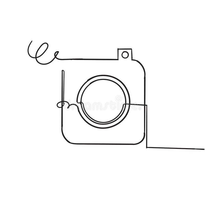 Hand Drawn Doodle Camera Icon Illustration.cartoon Style Vector Stock