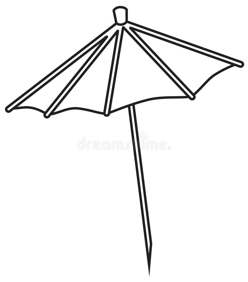 Handdrawn Doodle Cartoon Style Vector Image. Umbrella Bar Decoration