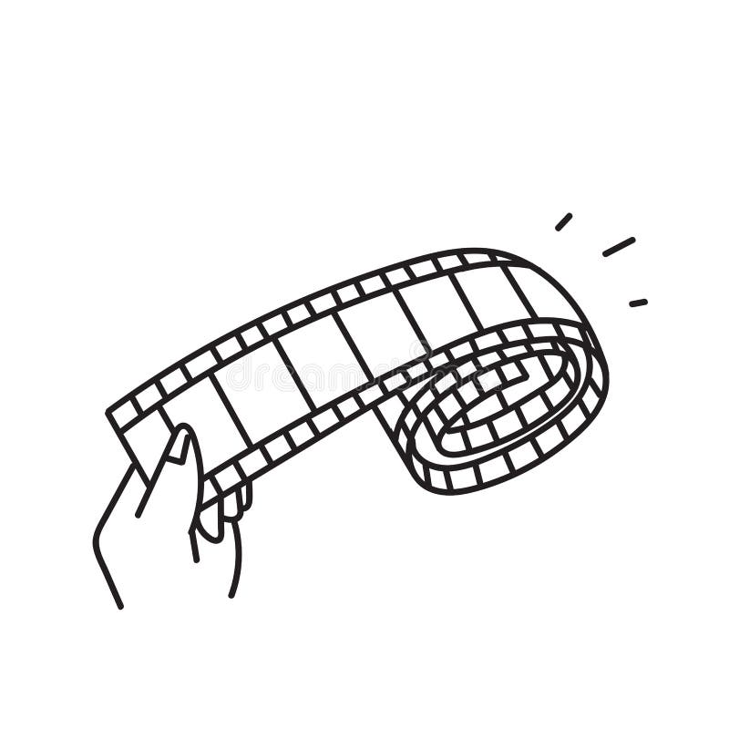 Hand Drawn Doodle Film Strip Illustration Vector Stock Vector