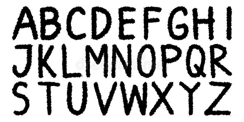 Hand Drawn Doodle Font. Set of Sketch Alphabet. Hand Drawn Typography