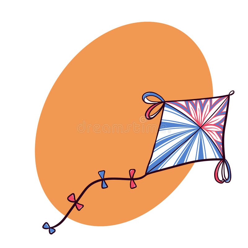 Premium Vector | Kite drawing cartoon illustration vector design