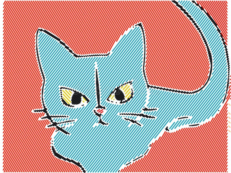 Hand drawn doodle style cat stock illustration