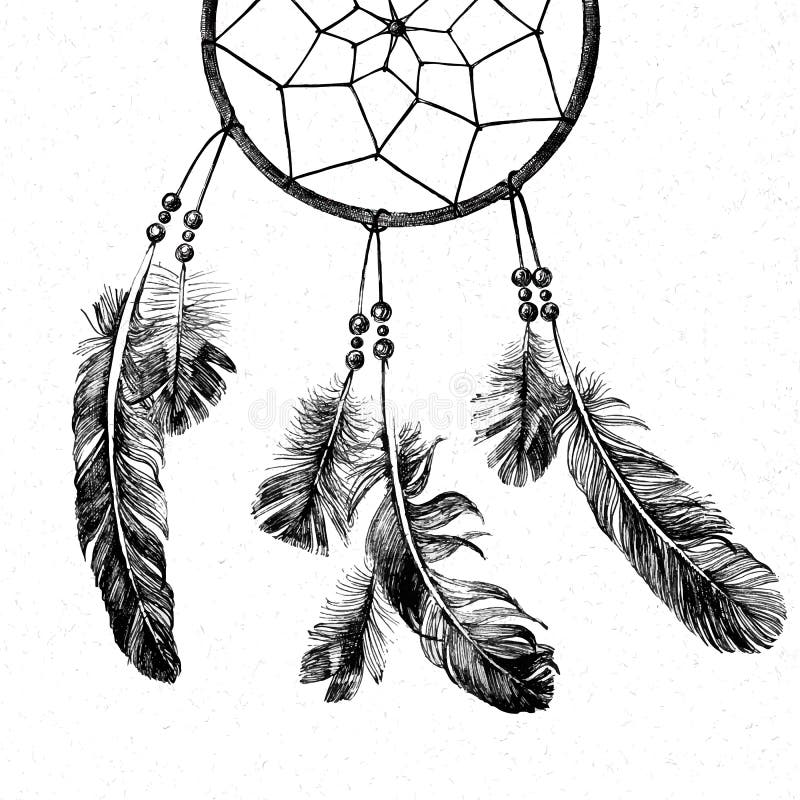 Hand drawn dream catcher