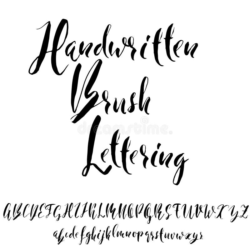 Hand Drawn Elegant Calligraphy Font. Modern Brush Lettering. Grunge ...