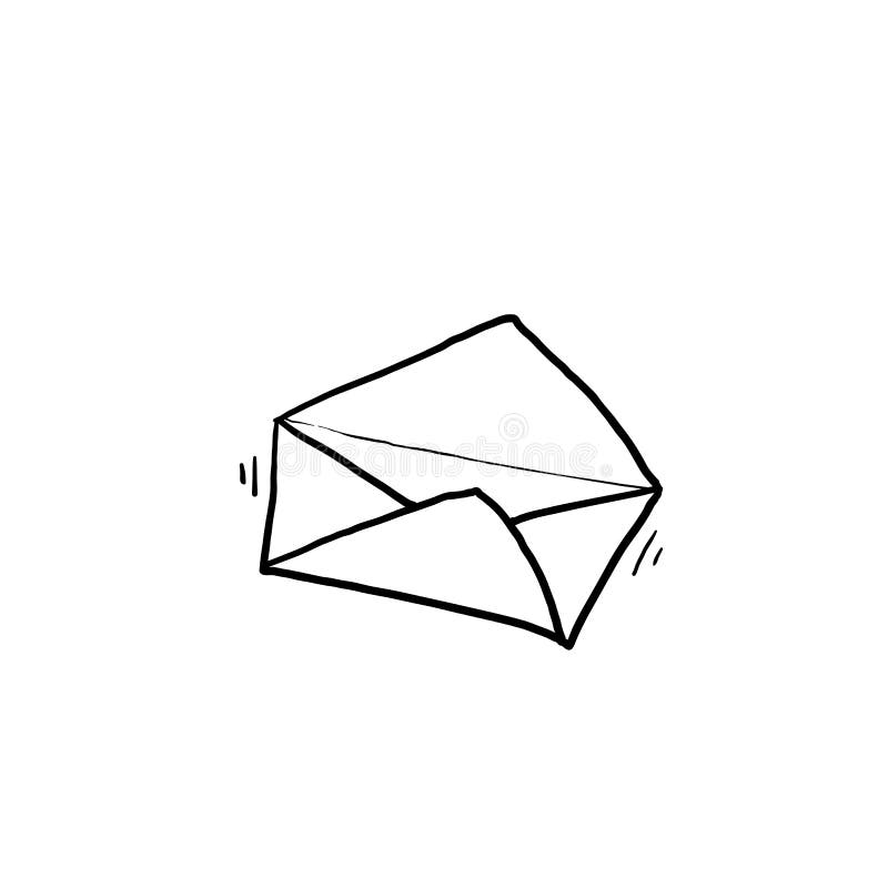 Hand Drawn Email Icon. Envelope Mail Services. Contacts Message Send