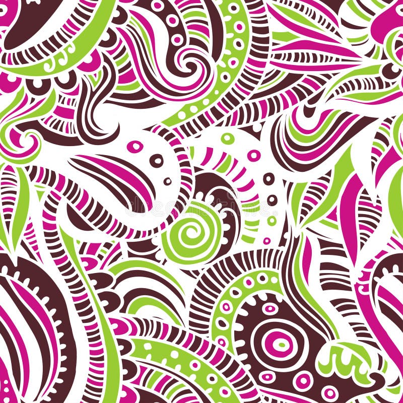 Hand drawn ethnic seamless pattern royalty free illustration