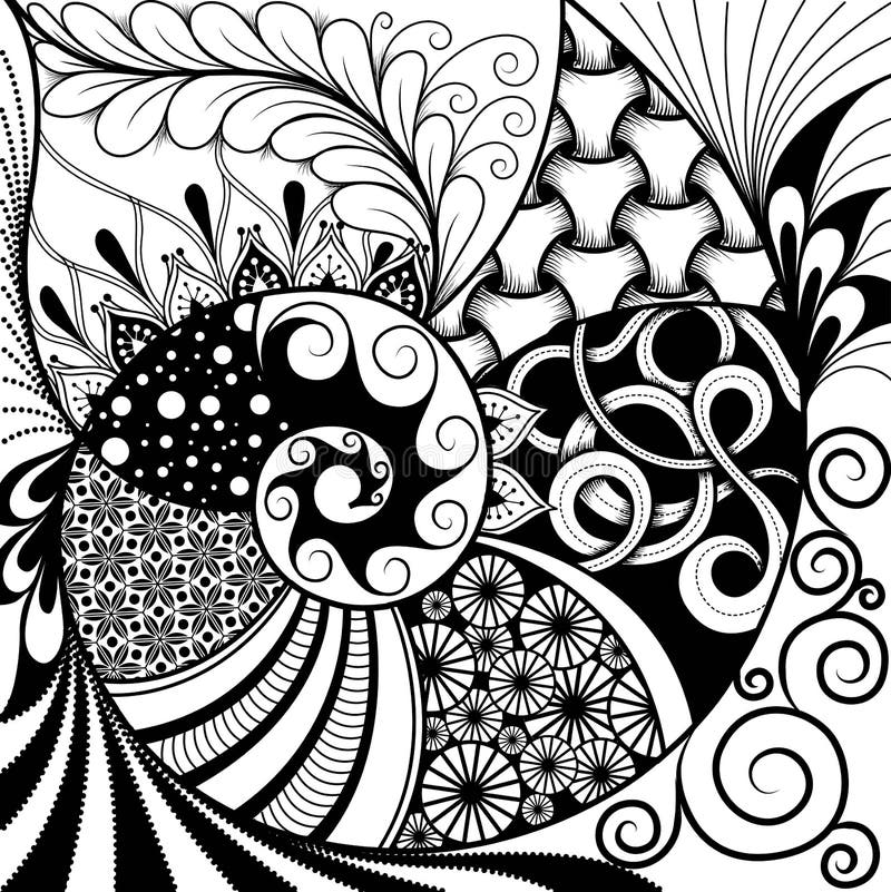 Hand-drawn Ethno Zentangle Pattern, Tribal Background. it Can Be Used ...