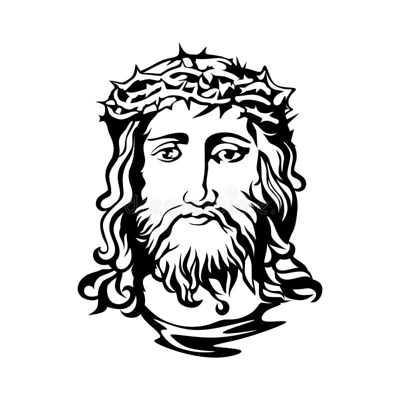 Face of the Lord Jesus Christ. Stock Vector - Illustration of ...