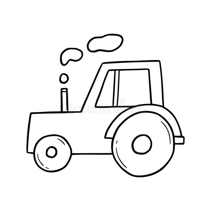 Hand Drawn Farm Tractor. Doodle Sketch Stock Vector - Illustration of  style, icon: 223338572