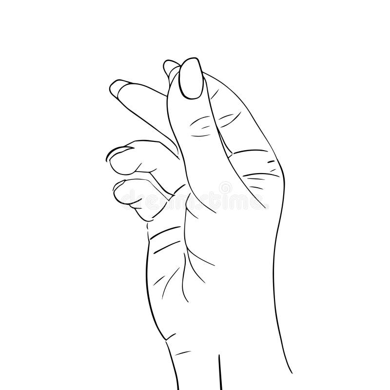 Finger Snapping Outlin, Hand Gesture. Easy Concept Expression ...