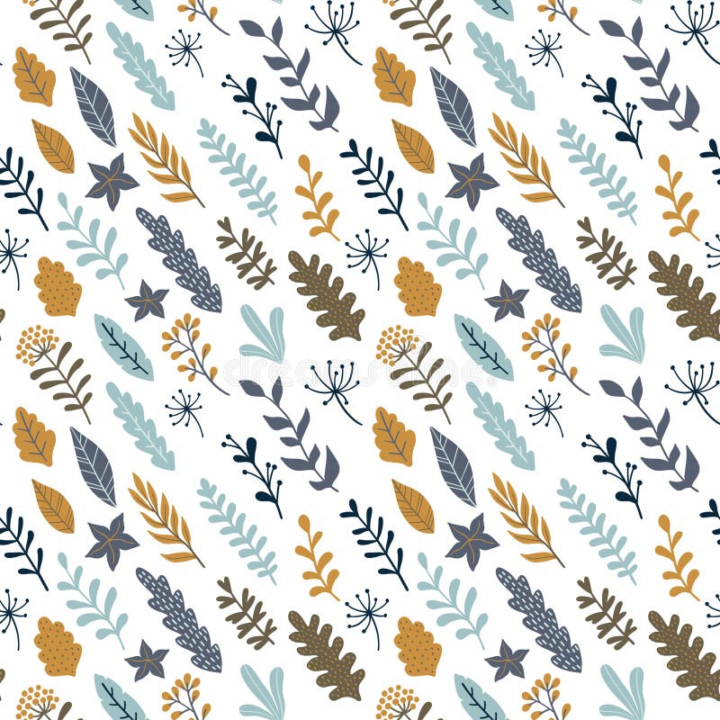 Hand drawn floral seamless pattern. vector illustration