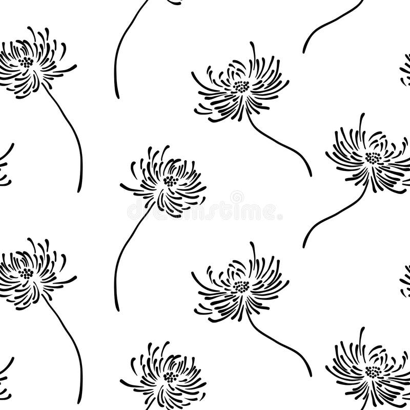 Hand drawn floral wallpaper