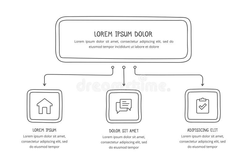 Hand Drawn Flow Chart royalty free illustration