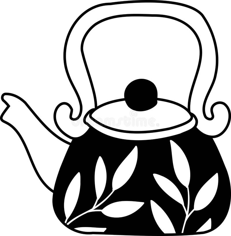 Hand Drawn Flower Kettle illustration royalty free illustration