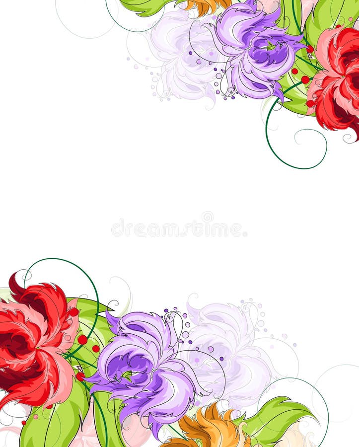Hand drawn flowers background