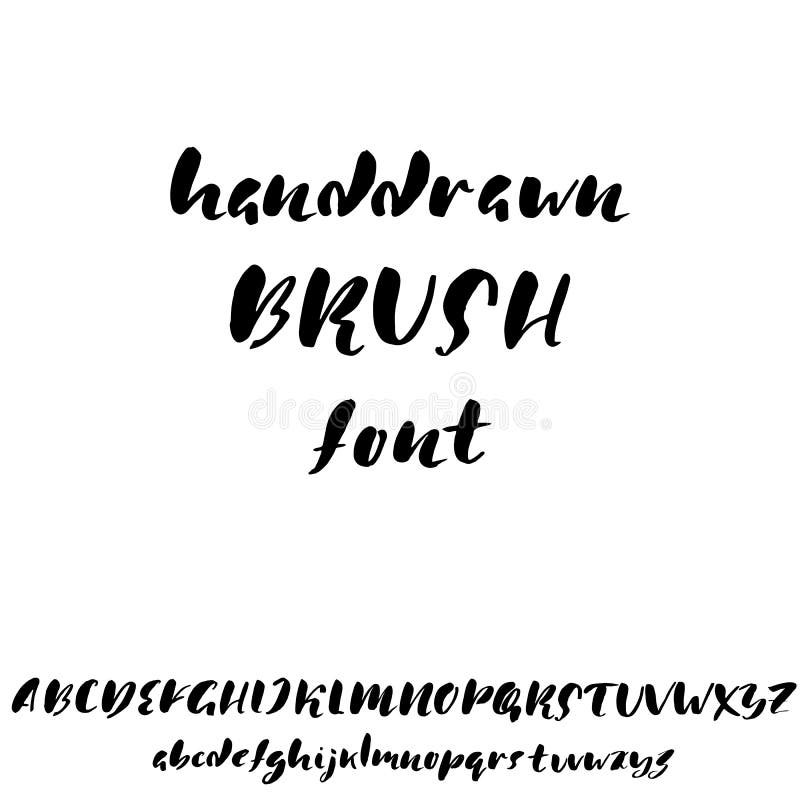 Hand Drawn Font Made by Dry Brush Strokes. Grunge Style Alphabet Stock ...