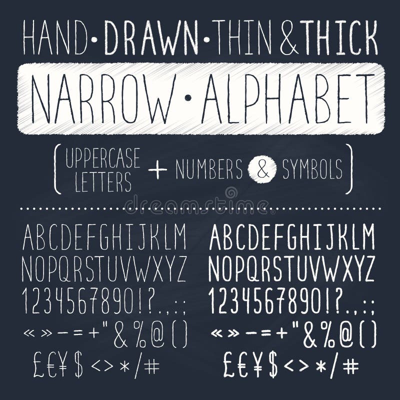 hand drawn font tall narrow alphabet uppercase thin letters chalkboard handdrawn typography narrow doodle 59556718