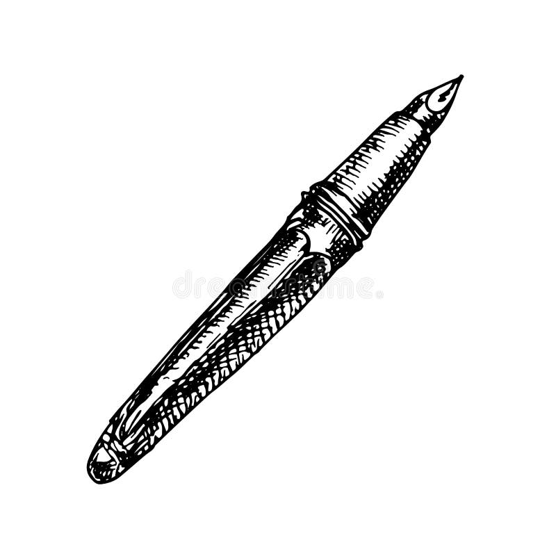 Fountain pen sketch stock vector. Illustration of pencil - 35949924