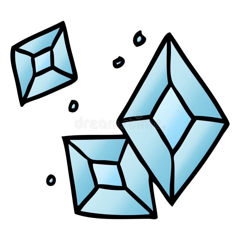 hand drawn gradient cartoon doodle of some diamonds