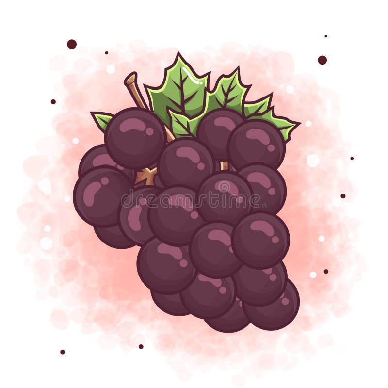Hand Drawn Grapes Vector Illustration Stock Vector Illustration of