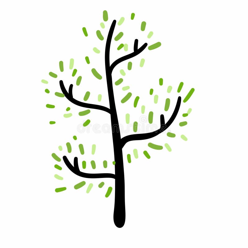 Hand drawn green christmas trees royalty free illustration