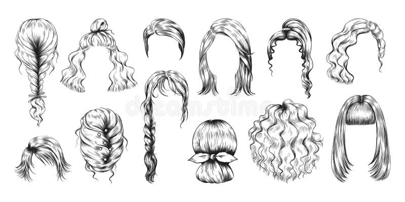 Sketch Hairstyles Stock Illustrations – 686 Sketch Hairstyles Stock  Illustrations, Vectors & Clipart - Dreamstime