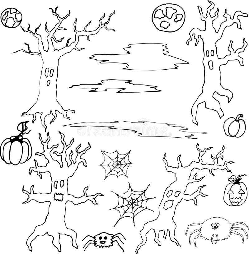 Hand drawn Halloween set stock vector. Illustration of hand 51914067