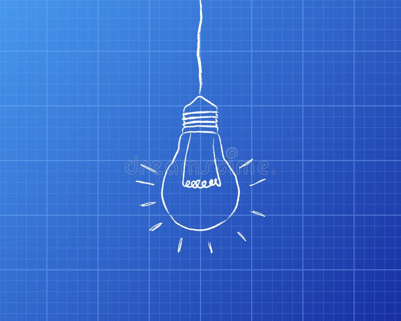 Hanging Light Bulb Blueprint Stock Vector Illustration of hanging, hang 100332521