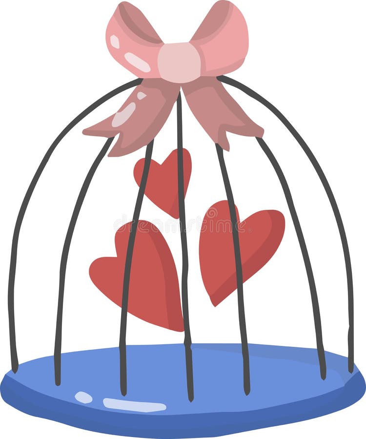 Hand Drawn heart cage illustration stock illustration