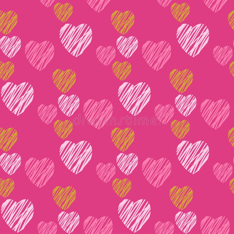 Hand drawn hearts seamless pattern. royalty free illustration Hand drawn hearts seamless pattern. royalty free illustration