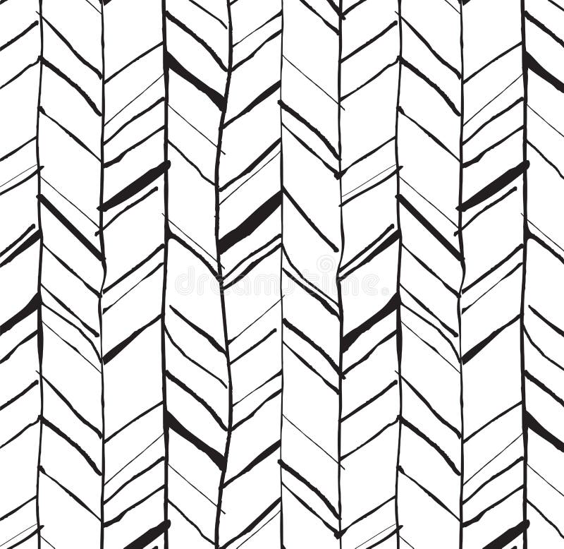 Hand drawn herringbone pattern stock illustration
