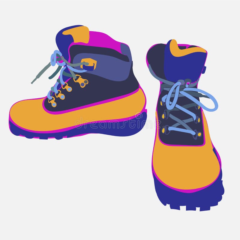 Hand Drawn Hiking Boots Vector Sketch Stock Vector - Illustration of ...
