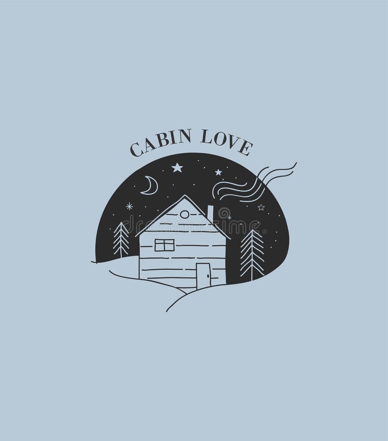 Hand drawn home, wooden cabin logo, icon. royalty free illustration Hand drawn home, wooden cabin logo, icon. royalty free illustration