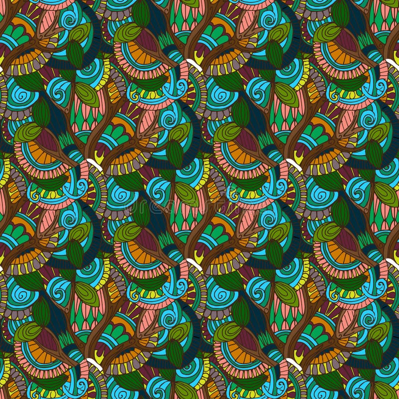 hand-drawn illustraties Kleuren natuurlijke abstractie Naadloos patroon royalty-vrije illustratie hand-drawn illustraties Kleuren natuurlijke abstractie Naadloos patroon royalty-vrije illustratie