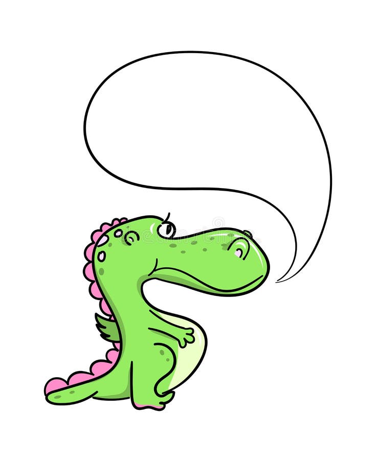 Cute cartoon green dragon with speech bubble. vector illustration Cute cartoon green dragon with speech bubble. vector illustration